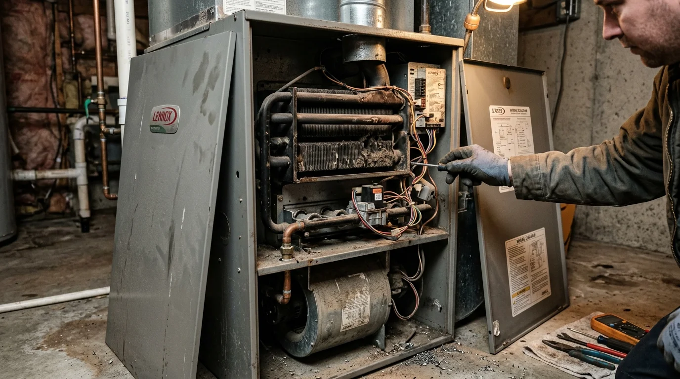 Inside a Furnace Heat Exchanger Where Air and Combustion Should Never Meet