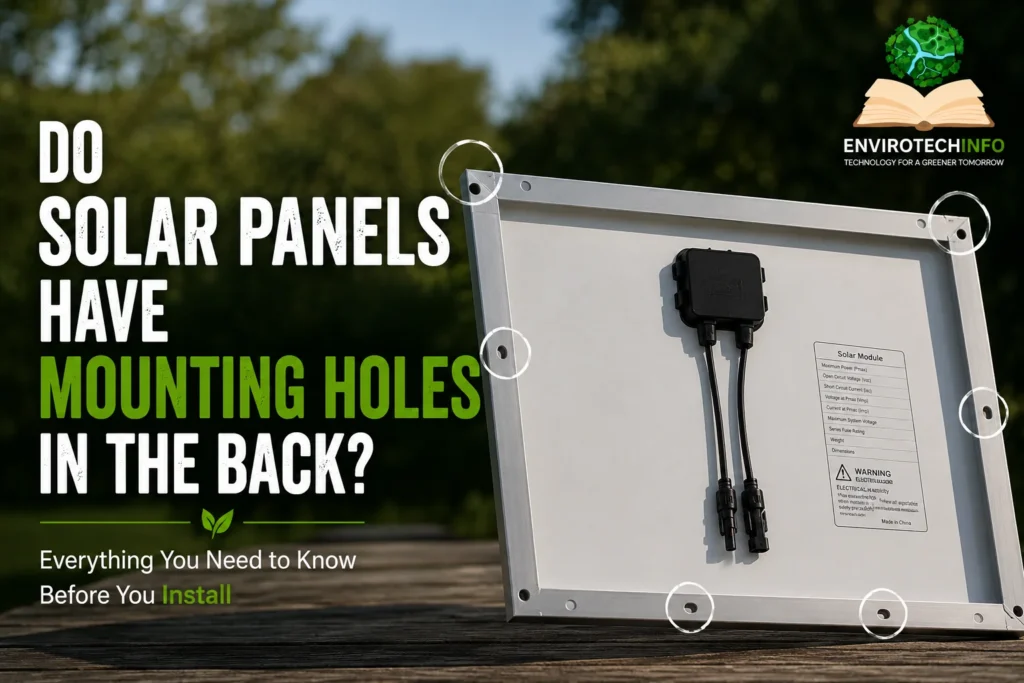 Do Solar Panels Have Mounting Holes in the Back